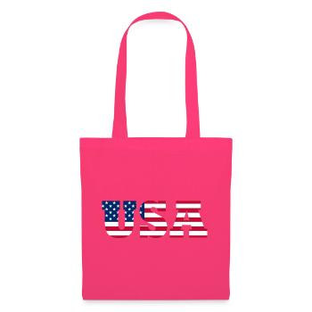 Stars & Stripes Lettermark USA - Stoffbeutel - Azalea - Vorne