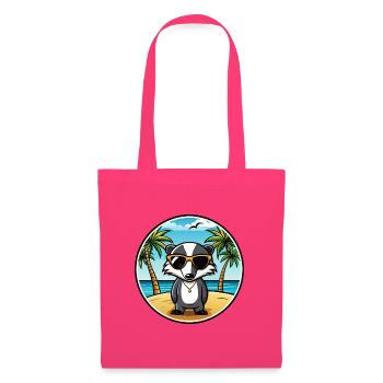 Dachs Lustige Cartoon Sommer Strand Sonnenbrille Cool - Stoffbeutel - Azalea - Vorne