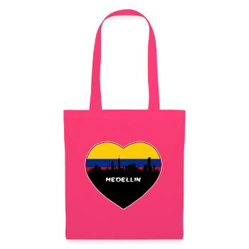 Medellin Kolumbien Flagge Skyline Reise Souvenir - Stoffbeutel - Azalea - Vorne