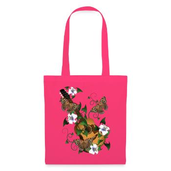 Gitarre mit Blumen und Schmetterlinge - Stoffbeutel - Azalea - Vorne