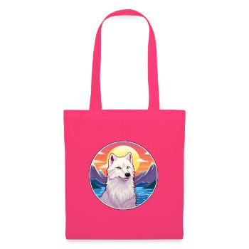 Arktischer Wolf Bunte Aquarell-Karikatur Kawaii Haustier - Stoffbeutel - Azalea - Vorne
