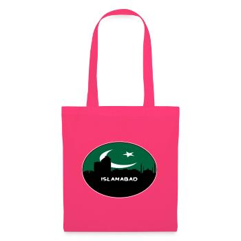 Islamabad Pakistan Flagge Skyline Silhouette Reisen - Stoffbeutel - Azalea - Vorne
