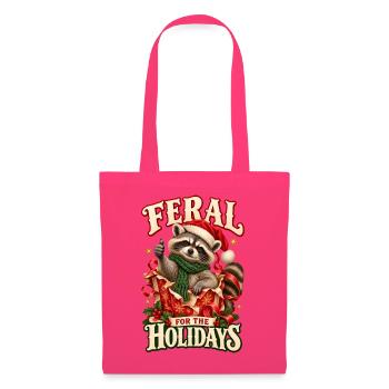 Feral For The Holidays Waschbär Weihnachten Humor - Stoffbeutel - Azalea - Vorne
