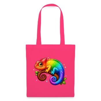 Kawaii Chamäleon Regenbogen Bunt T-Shirt - Stoffbeutel - Azalea - Vorne