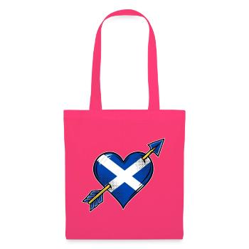 Schottland Flagge Herz mit Pfeil - Stoffbeutel - Azalea - Vorne