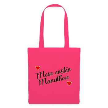 Erster Marathon, Laufen - Stoffbeutel - Azalea - Vorne