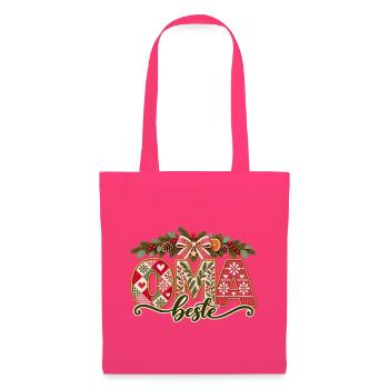 Beste Oma – Weihnachten Patchwork - Stoffbeutel - Azalea - Vorne