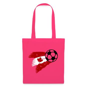 Ahornblatt mit Fußball – Kanada Fan Design - Stoffbeutel - Azalea - Vorne