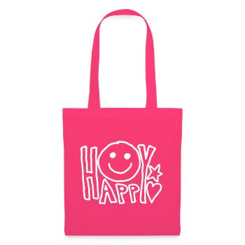 Happy Smile Gesicht Geschenkidee Glücklich sein - Stoffbeutel - Azalea - Vorne