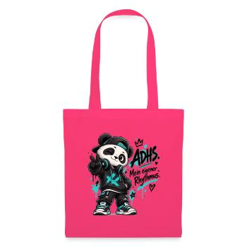 Panda DJ ADHS Rhythm - Stoffbeutel - Azalea - Vorne