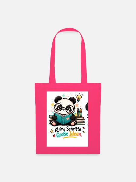 Kleine Schritte Große Ideen Panda - Stoffbeutel - Azalea