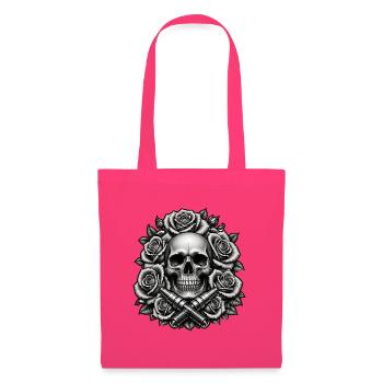 Totenkopf Rosen Zündkerzen Chicano Tattoo T-Shirt - Stoffbeutel - Azalea - Vorne