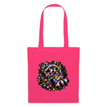 Waschbär Lichterkette Manga Cute Chaos T-Shirt - Stoffbeutel - Azalea - Vorne