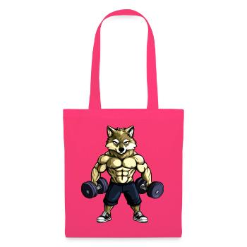 Starker Wolf / Bodybuilding - Stoffbeutel - Azalea - Vorne