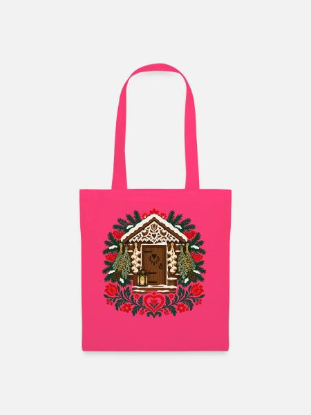Polnisches Volks-Weihnachtshütten-Winterdesign - Stoffbeutel - Azalea