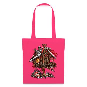 Weihnachts-Baba-Jaga-Hütte slawisches Folklore-Design - Stoffbeutel - Azalea - Vorne