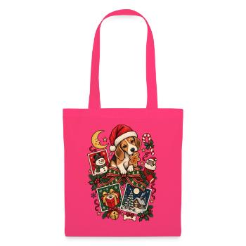 Weihnachts-Beagle-Welpendesign – Festlicher Hund - Stoffbeutel - Azalea - Vorne