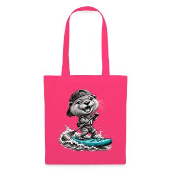 Standup-Otter Surfing - Stoffbeutel - Azalea - Vorne