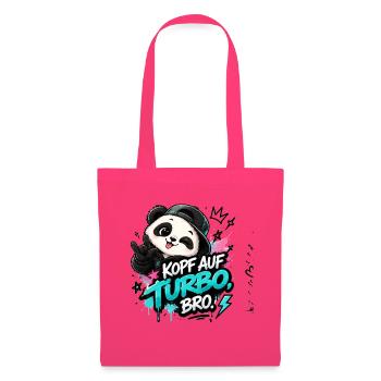 KopfAufTurbo Panda Bro - Stoffbeutel - Azalea - Vorne