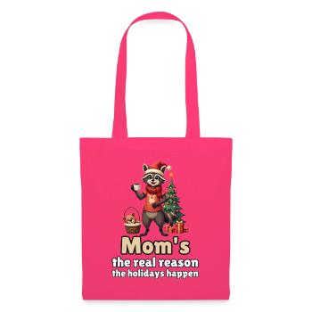 Mom's the real reason – Waschbär-Mama Weihnachten - Stoffbeutel - Azalea - Vorne