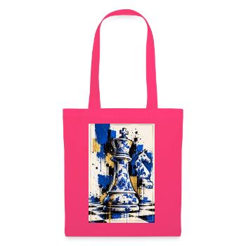 Schachfigur im Porzellan Design - Geschenk Schach - Stoffbeutel - Azalea - Vorne