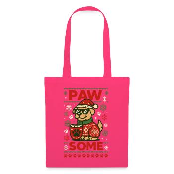 Paw Some Lustiger Weihnachts Hund - Stoffbeutel - Azalea - Vorne