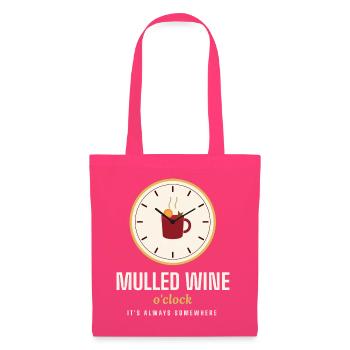 Glühwein-O'Clock lustiger Weihnachtspullover - Stoffbeutel - Azalea - Vorne
