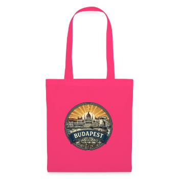 Budapester Reiseabzeichen Parlaments-Donau-Souvenir - Stoffbeutel - Azalea - Vorne