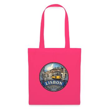 Lissabon Portugal Reiseabzeichen Tram 28 Souvenir - Stoffbeutel - Azalea - Vorne