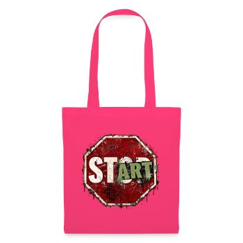 START statt STOP – Motivation Graffiti Streetwear - Stoffbeutel - Azalea - Vorne