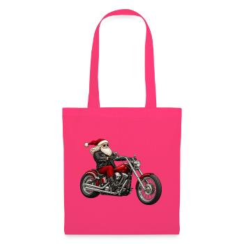 Weihnachtsbiker Santa auf Motorrad - Stoffbeutel - Azalea - Vorne