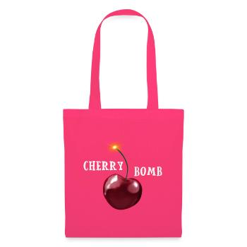 Cherry Bomb - Kirsche mit brennender Lunte - Stoffbeutel - Azalea - Vorne