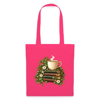 Bücherduft und Kaffeetasse - Stoffbeutel - Azalea - Vorne