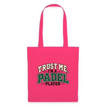 Trust Me I'm a Padel Player – Retro Design - Stoffbeutel - Azalea - Vorne