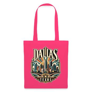 Dallas Skyline Retro Texas - Stoffbeutel - Azalea - Vorne
