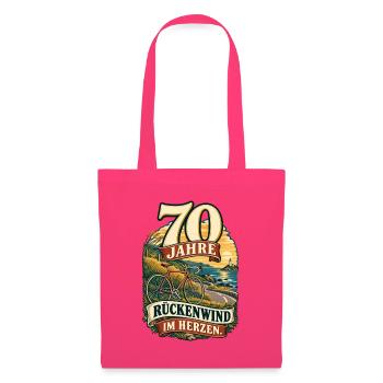70 Jahre Rückenwind im Herzen - Stoffbeutel - Azalea - Vorne
