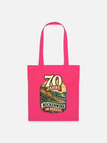 70 Jahre Rückenwind im Herzen - Stoffbeutel - Azalea