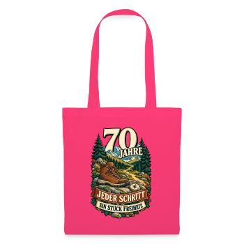 70 Jahre Jeder Schritt Freiheit - Stoffbeutel - Azalea - Vorne