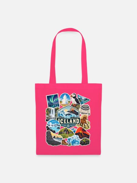 Island Reisesticker - Stoffbeutel - Azalea