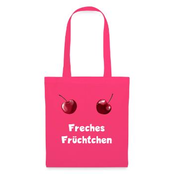 Freches Früchtchen - Zwei Kirschen Busen - Stoffbeutel - Azalea - Vorne