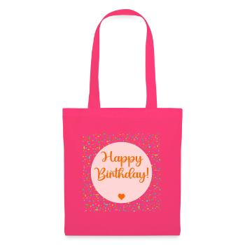Herzlichen Glückwunsch zum Geburtstag, Herz - Stoffbeutel - Azalea - Vorne