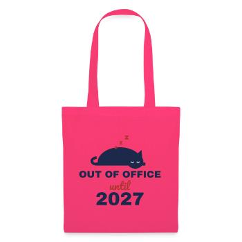 Auszeit bis 2027 – Bürokatze im Schlaf - Stoffbeutel - Azalea - Vorne