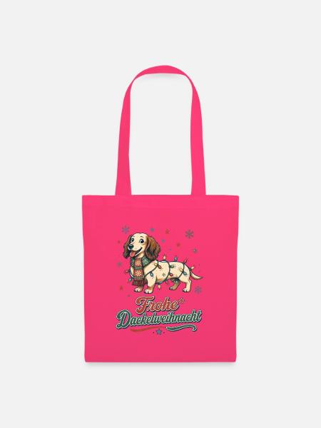Frohe Dackelweihnacht – Retro Dackel - Stoffbeutel - Azalea