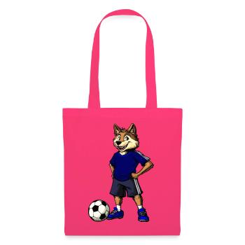 Fussball Wolf Blau - Stoffbeutel - Azalea - Vorne