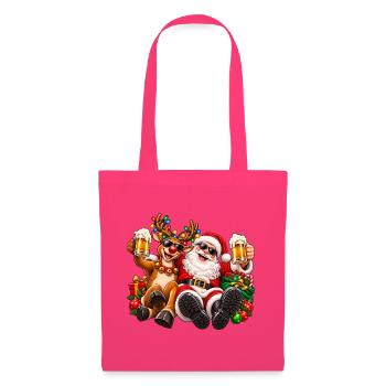 Santa und Rentier Festliche Feier - Stoffbeutel - Azalea - Vorne