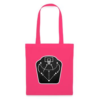 Basketball Taktik Tafel Coach Spielzug T-Shirt - Stoffbeutel - Azalea - Vorne
