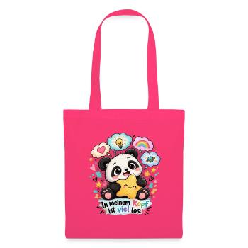 Kawaii-Panda mit bunten Gedankenblasen - Stoffbeutel - Azalea - Vorne