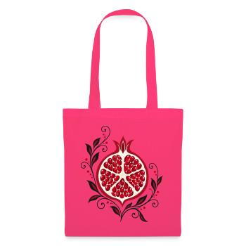 Granatapfel mit Blumen - Botanische Kunst - Stoffbeutel - Azalea - Vorne