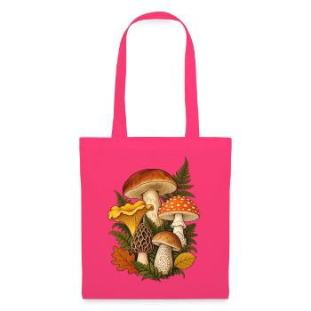Waldpilze Shirt mit botanischer Pilzillustration  - Stoffbeutel - Azalea - Vorne
