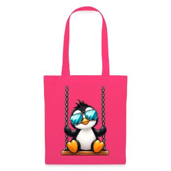 Süßer Pinguin mit Sonnenbrille auf Schaukel - Stoffbeutel - Azalea - Vorne